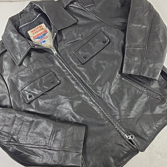 VINTAGE AMERICAN LEATHERWEAR MEN'S BLACK THINSULATE JACKET SIZE 44 SIZE LARGE...